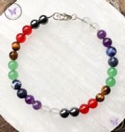 Classical Chakra Bracelet with Silver Clasp